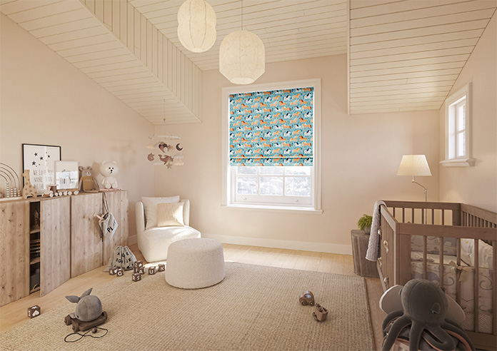Pony Pals, Turquoise - Roman Blind - Image 6